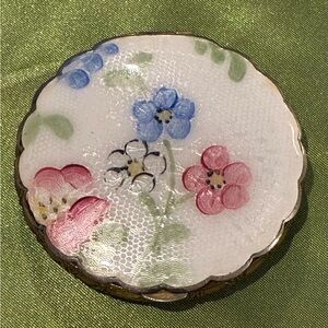 Enamel Floral Compact